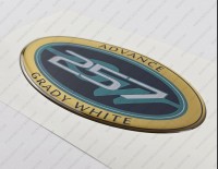 Grady White 257 Advance Raised Domed 3D Decal 5" x 2.7" 1pcs.